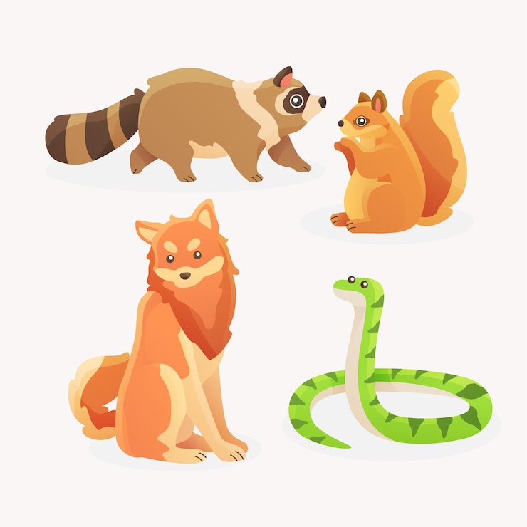 Gratis Vector pakje verschillende huisdieren