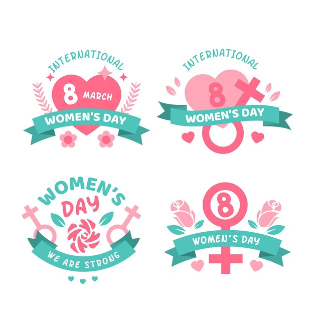 Pakket met badge voor internationale vrouwendag