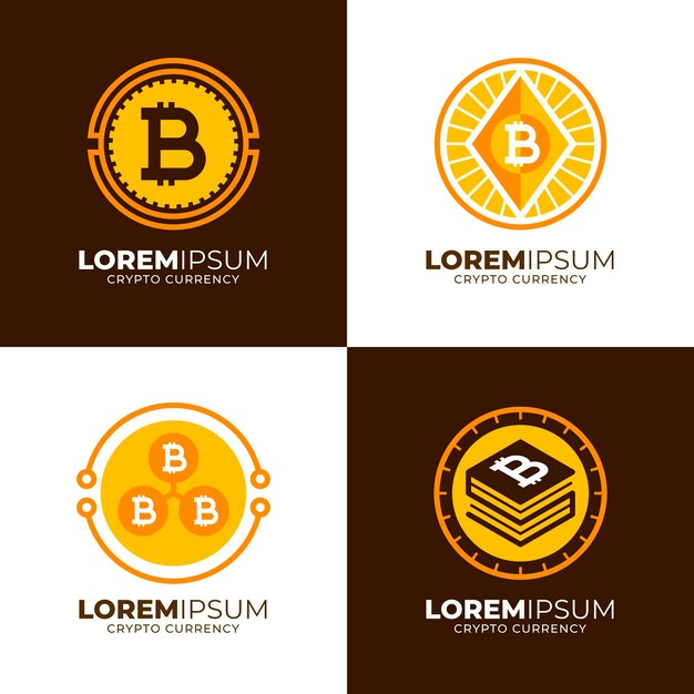 Pakket met platte bitcoin-logo's