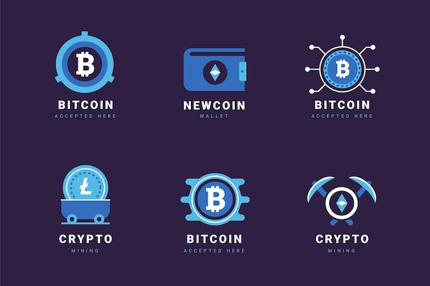 Pakket met platte bitcoin-logo's