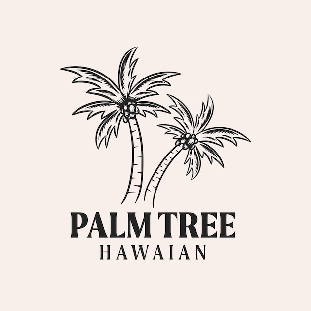 Palmboom logo ontwerp vectorillustratie
