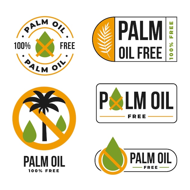 Gratis vector palmolie teken collectie