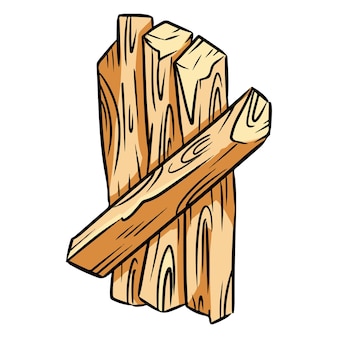 Palo santo. holy wood tree aroma sticks uit latijns-amerika. smudge brandende wierook bundel stock vector afbeelding