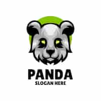 Gratis vector panda mascotte illustratie logo ontwerp