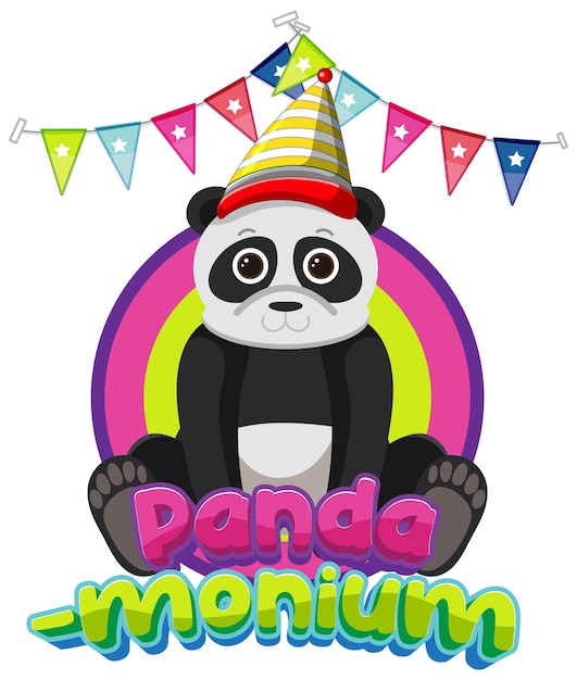 Gratis vector pandamonium een hilarische cartoon picture pun