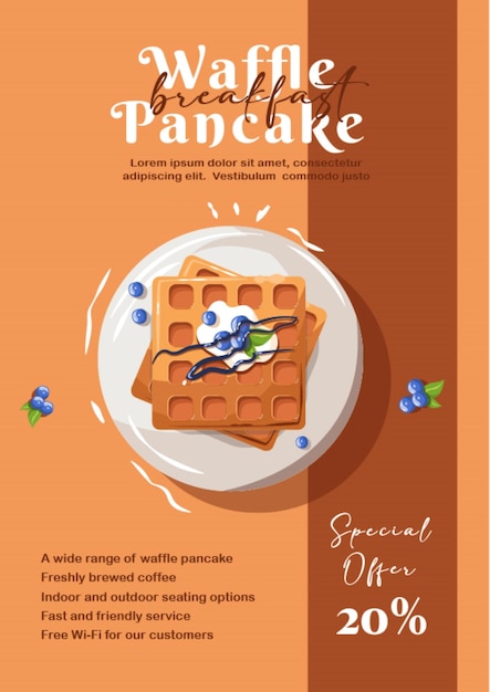 Gratis vector pannenkoek brochure flyer ontwerp