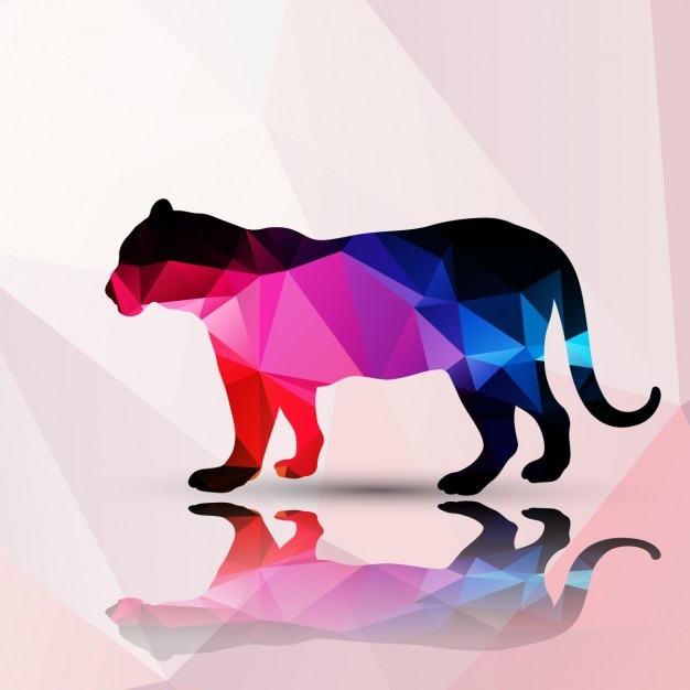 Gratis Vector panter gemaakt van polygonen achtergrond