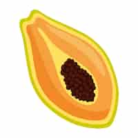 Gratis vector papaja vrucht op witte achtergrond icoon geïsoleerd