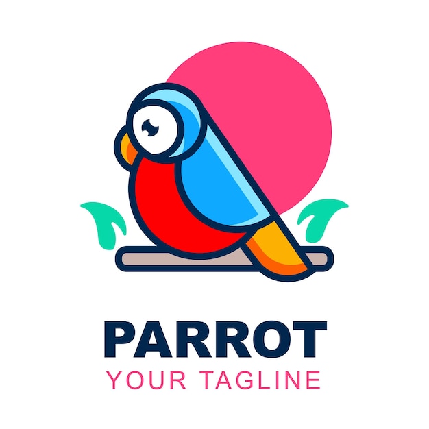 Papegaai Mascotte Logo Zakelijke Stijl