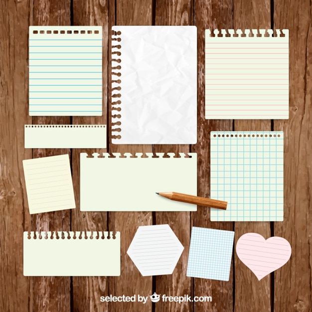 Gratis vector paper notes pakken