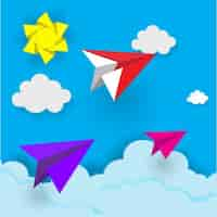 Gratis vector paper planes achtergrond ontwerp