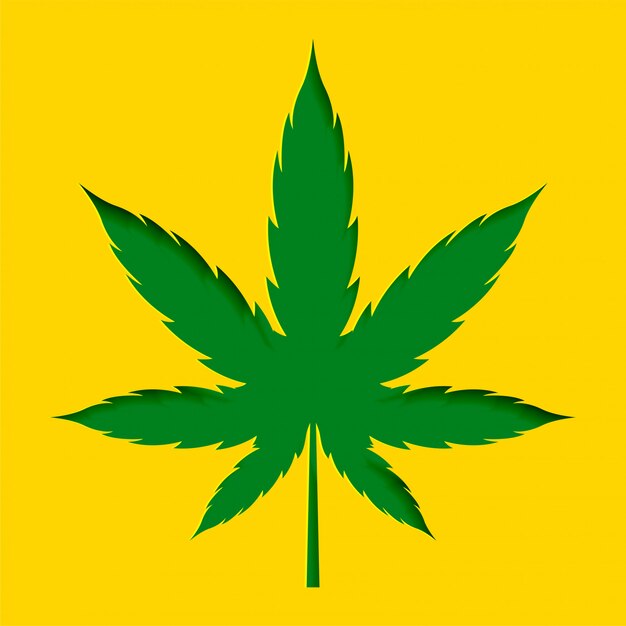 Papercut stijl marihuana cannabis blad ontwerp achtergrond