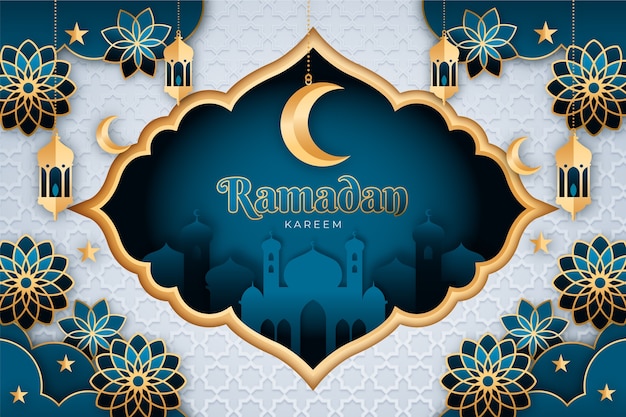 Gratis vector papier achtergrond voor de islamitische ramadan viering.