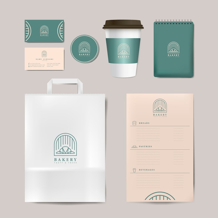 Gratis Vector papier branding mockup vector set