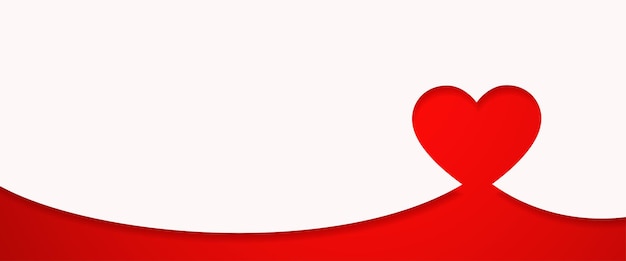 Gratis vector papier knippen stijl schattig hart valentijnsdag groet banner