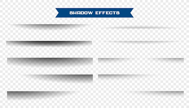 Gratis vector papier schaduwen effect set van tien