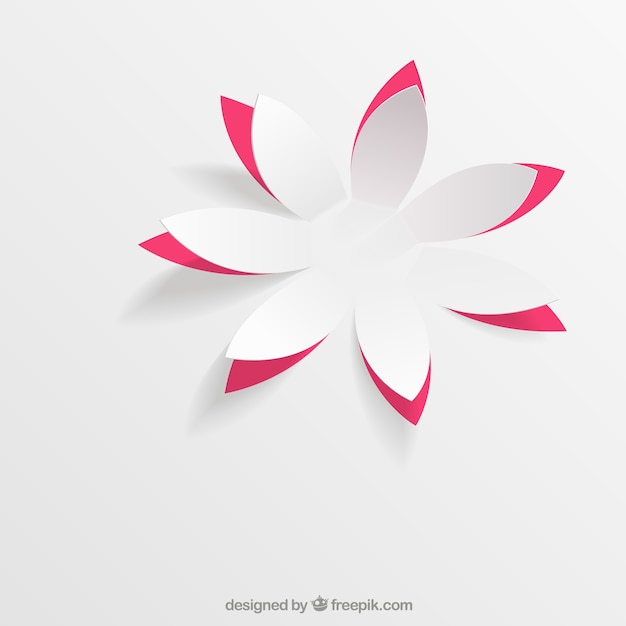 Gratis vector papieren bloem in pop up stijl