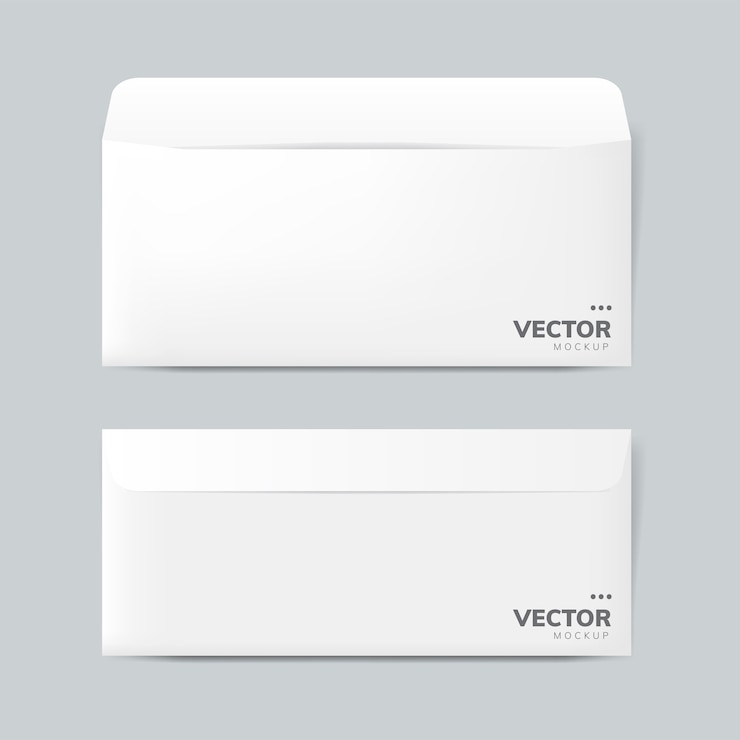 Gratis Vector papieren envelop ontwerp mockup vector