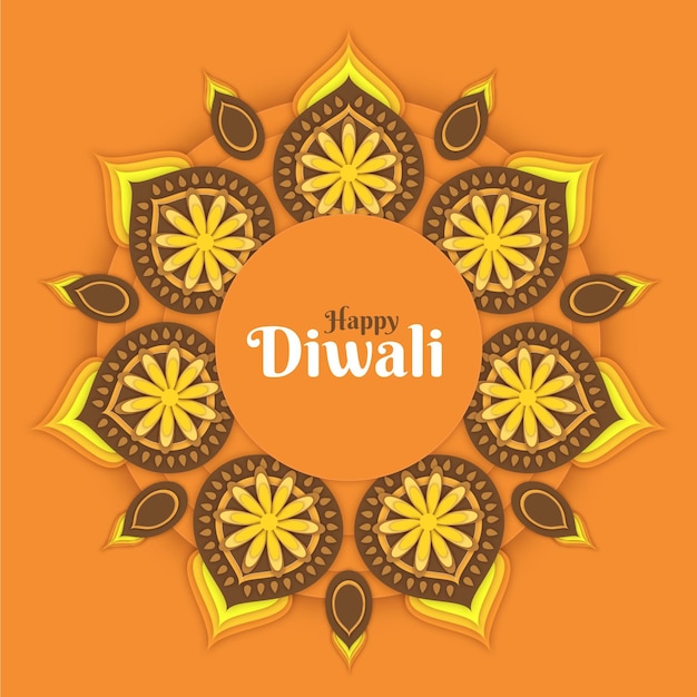 Gratis vector papieren stijl diwali-viering