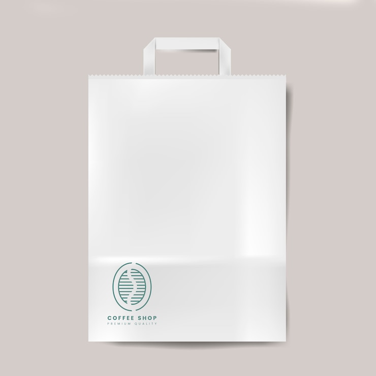 Gratis Vector papieren zak mockup geïsoleerde vector