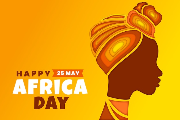 Gratis vector papierstijl afrika dag achtergrond