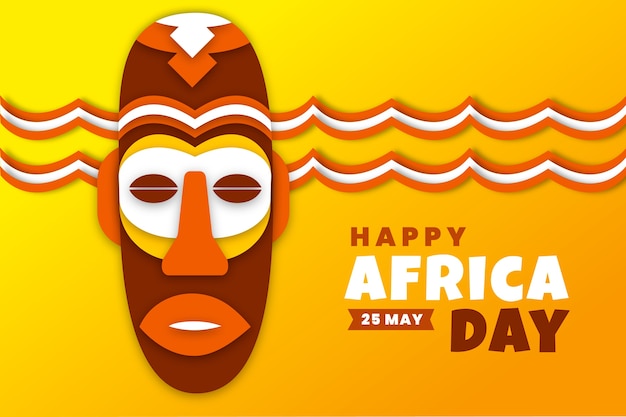 Gratis vector papierstijl afrika dag achtergrond