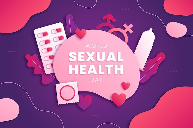 Gratis vector papierstijl wereld seksuele gezondheid dag achtergrond