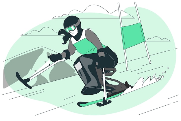 Gratis vector para alpine skiën illustratie