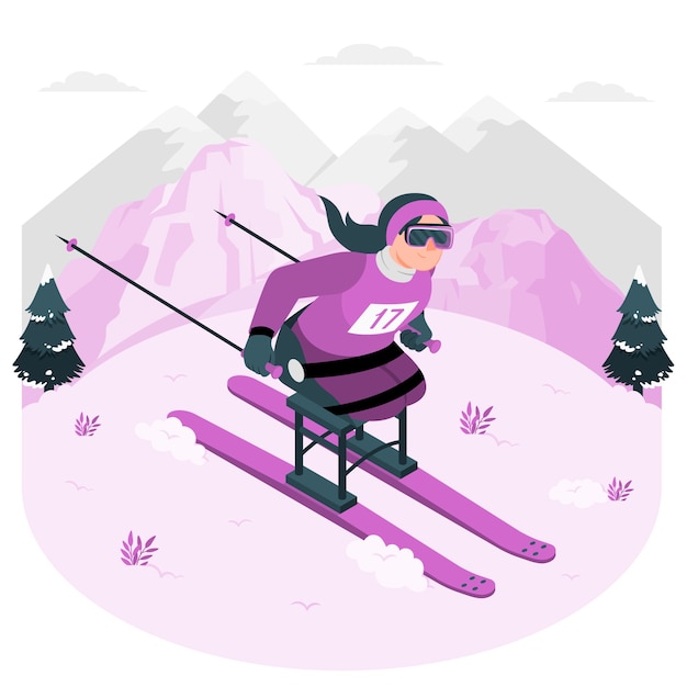 Para nordic skiën concept illustratie