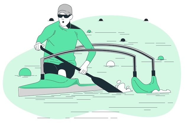 Gratis vector paralympische kano concept illustratie