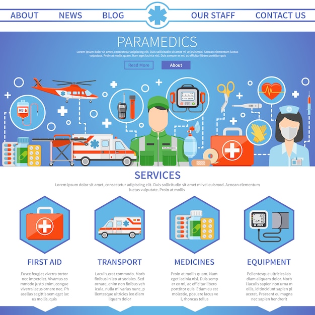 Gratis vector paramedic one page template