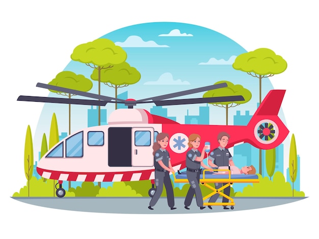 Gratis vector paramedicus eerste hulp illustratie