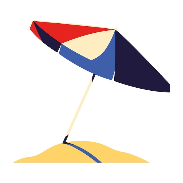 Gratis vector paraplu in strand geïsoleerd pictogram