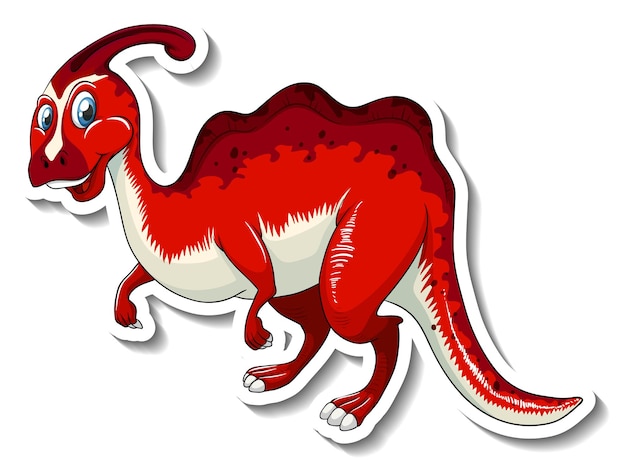 Parasaurolophus dinosaurus stripfiguur sticker