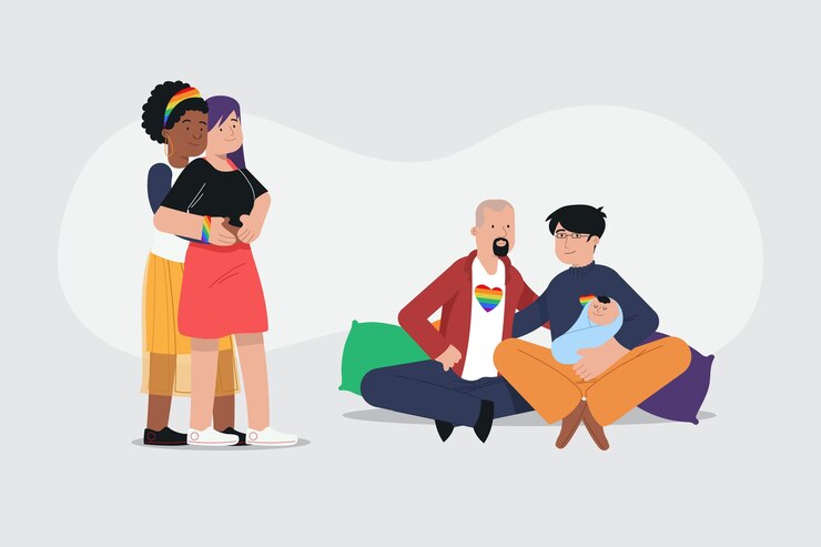 Gratis Vector paren die de illustratie van de trotsdag vieren