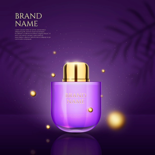 Gratis vector parfum en 3d-stippen ontwerpen reclame