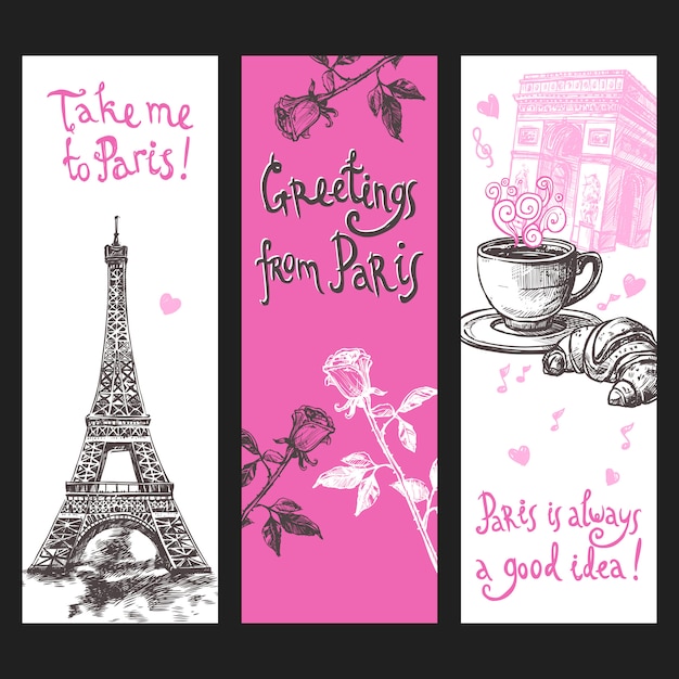 Parijs verticale banner set