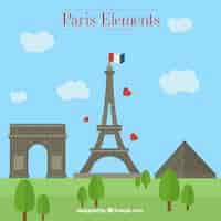 Gratis vector paris monumenten