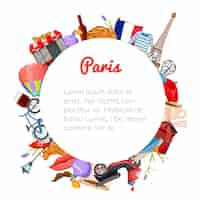 Gratis vector paris ronde samenstelling