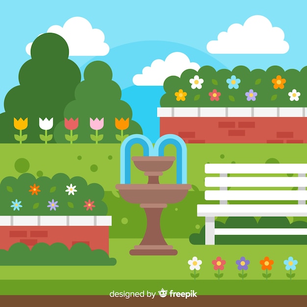 Gratis vector park lente achtergrond