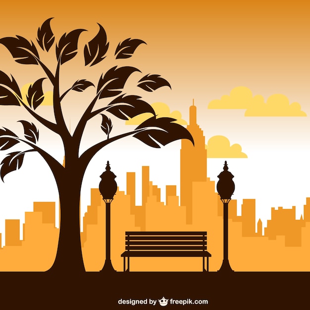 Park silhouet vector kunst