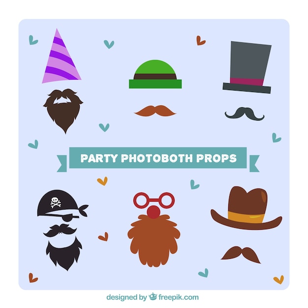 Gratis vector party accessoires voor photomaton