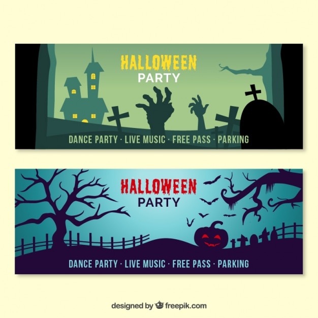 Gratis vector party banners halloween