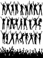 Gratis vector party people silhouettes collection