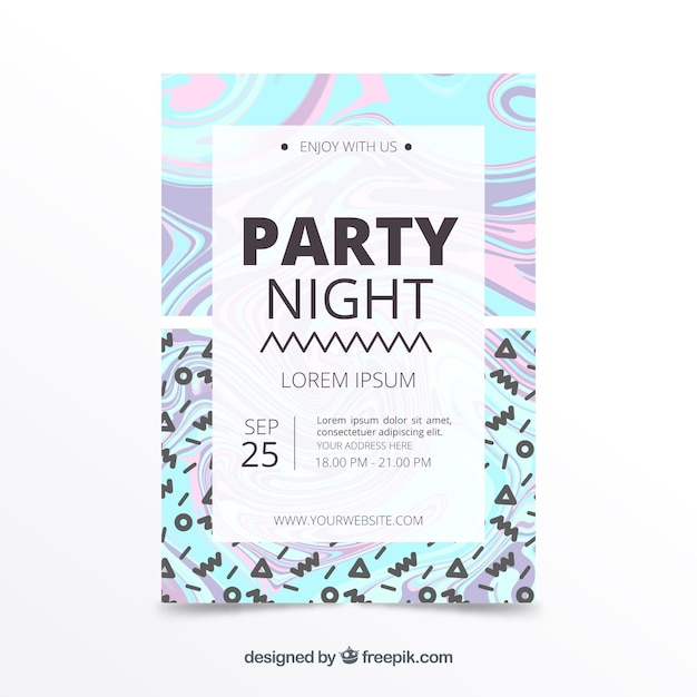 Gratis vector party poster holografisch ontwerp