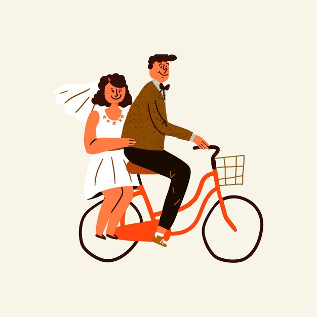 Pas getrouwd stel clipart, Valentijnsdag cartoon illustratie vector