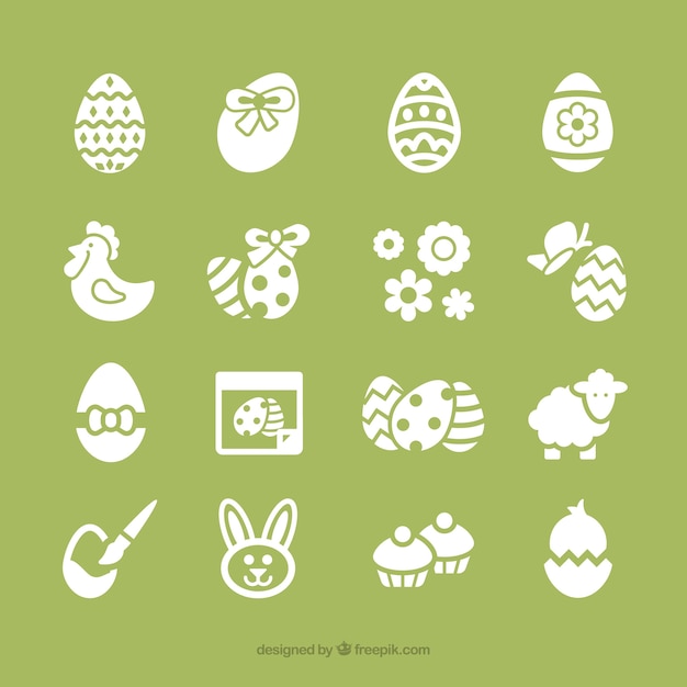 Gratis vector pasen iconen collectie