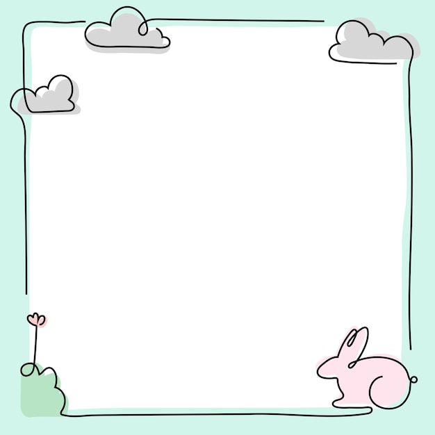 Pasen konijn frame, groene achtergrond vector