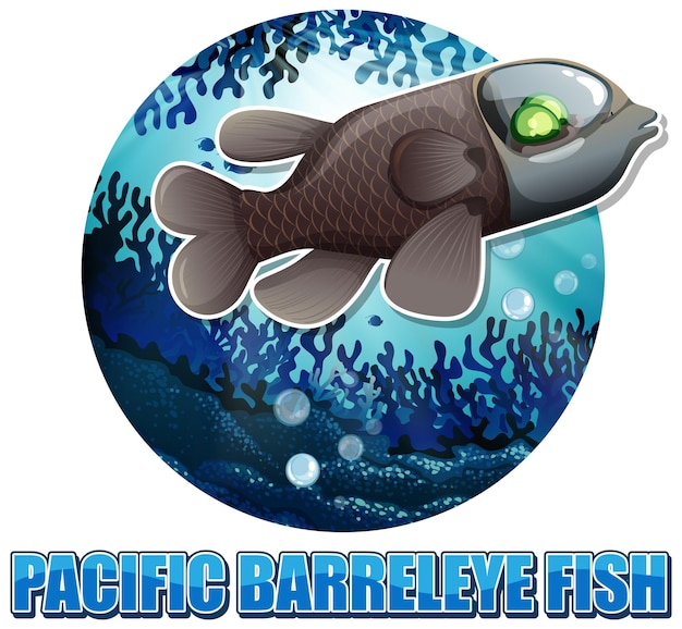 Gratis vector pasific barreleye fish diepzee schepsel