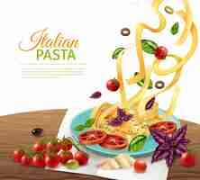 Gratis vector pasta concept poster